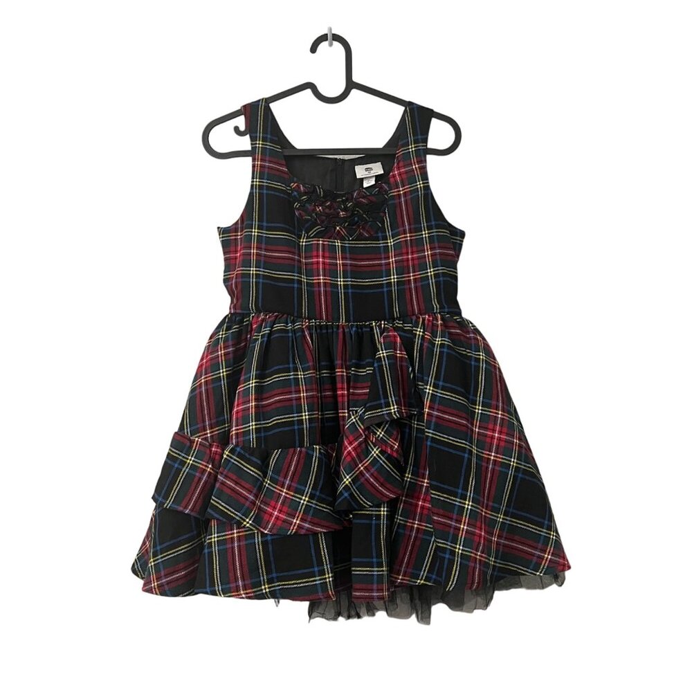 Harajuku Mini Gwen Plaid Full Skirt Sleeveless Ruffle Dress Girls Size XLarge